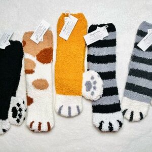 5 pairs - Cute, Fluffy and Fuzzy Animal Feet - Crew Socks